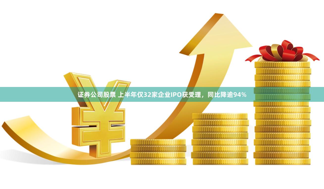 证券公司股票 上半年仅32家企业IPO获受理，同比降逾94%